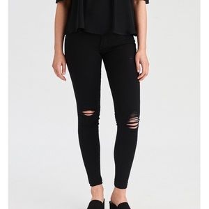 American Eagle black distressed jeans